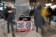 Commuters going back to work in London
