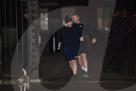 Boris Johnson jogging today in St James Park with Dilyn.