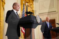 NEWS - US-Präsident Biden und Bundeskanzler Scholz an Pressekonferenz im Weissen Haus