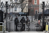 Police at the gates of Downing Street