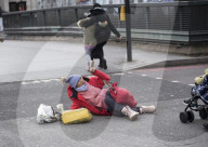 Storm Eunice hits London’s Euston road.
