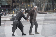 Storm Eunice hits London’s Euston road.