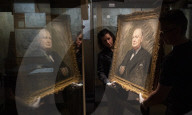 The Freedom Portrait at the Imperial War Museums Churchill War Rooms.