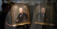 The Freedom Portrait at the Imperial War Museums Churchill War Rooms.