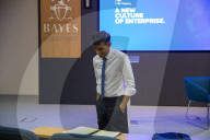 The Chancellor preparing for the Mais Lecture at the Bayes Business School