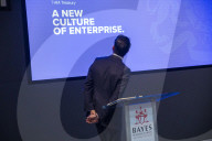 The Chancellor preparing for the Mais Lecture at the Bayes Business School