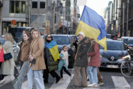 Belgians demonstrate against Russian war in Ukraine