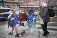 Arrival of the refugees to Przemysl, Poland - 28 Feb 2022