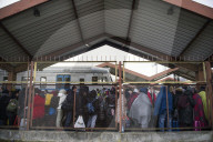 Arrival of the refugees to Przemysl, Poland - 28 Feb 2022