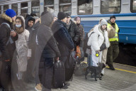 Arrival of the refugees to Przemysl, Poland - 28 Feb 2022