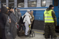 Arrival of the refugees to Przemysl, Poland - 28 Feb 2022