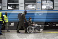 Arrival of the refugees to Przemysl, Poland - 28 Feb 2022