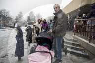 Arrival of the refugees to Przemysl, Poland - 28 Feb 2022