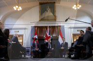 Boris Johnson with PM Trudeau and PM Rutte Trilateral Visit