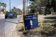 An empty COVID-19 testing clinic in Sydney. Australia reported at least 45 Covid-related deaths on Sunday. 