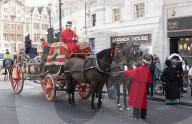 Royal horse drawn carriage in Trafalgar Square