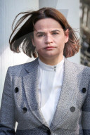 Former Belarusian presidential candidate Sviatlana Tsikhanouskaya at Chatham House.