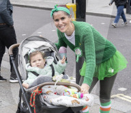 Build up to the St Patrick's Day Parade, London.
