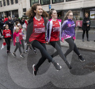 Build up to the St Patrick's Day Parade, London.