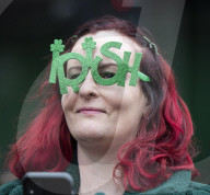 Build up to the St Patrick's Day Parade, London.