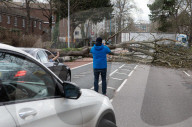 An almighty crash’ – battered Britain still reeling at the havoc wreaked by Storm Eunice