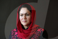 Afghan human rights defender Fawzia Koofi is pictured speaking at the Women of the World Festival in London. 