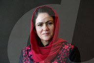 Afghan human rights defender Fawzia Koofi is pictured speaking at the Women of the World Festival in London. 