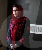 Afghan human rights defender Fawzia Koofi is pictured speaking at the Women of the World Festival in London. 