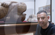 Artist Ali Cherri with his new work Ali Cherri: If you prick us, do we not bleed? unveiled today at The National Gallery, London