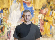Artist Ali Cherri with his new work Ali Cherri: If you prick us, do we not bleed? unveiled today at The National Gallery, London