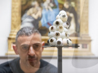 Artist Ali Cherri with his new work Ali Cherri: If you prick us, do we not bleed? unveiled today at The National Gallery, London
