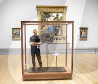 Artist Ali Cherri with his new work Ali Cherri: If you prick us, do we not bleed? unveiled today at The National Gallery, London