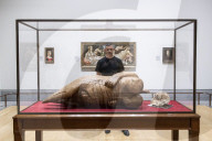 Artist Ali Cherri with his new work Ali Cherri: If you prick us, do we not bleed? unveiled today at The National Gallery, London