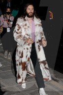 Jared Leto leaving the screening of Morbius at Gaumont Champs Elysees Marignan in Paris