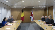 Home Secretary Priti Patel meets Belgium's Annelies Verlinden