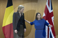 Home Secretary Priti Patel meets Belgium's Annelies Verlinden