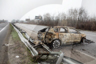 Death on the Highway between Kyiv and Zhytomyr, Ukraine - 02 Apr 2022