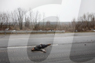 Death on the Highway between Kyiv and Zhytomyr, Ukraine - 02 Apr 2022