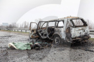 Death on the Highway between Kyiv and Zhytomyr, Ukraine - 02 Apr 2022