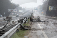 Death on the Highway between Kyiv and Zhytomyr, Ukraine - 02 Apr 2022