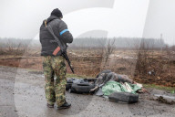 Death on the Highway between Kyiv and Zhytomyr, Ukraine - 02 Apr 2022