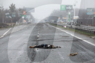 Death on the Highway between Kyiv and Zhytomyr, Ukraine - 02 Apr 2022