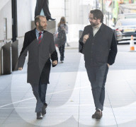 Guests arrive for Sunday Morning with Sophie Raworth at the BBC, Broadcasting House, London.