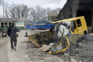 NEWS - Ukraine-Krieg:  Zerstörte Gebäude in der Stadt Borodianka
