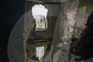NEWS - Ukraine-Krieg:  Zerstörte Gebäude in der Stadt Borodianka