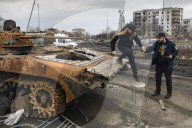 NEWS - Ukraine-Krieg:  Zerstörte Gebäude in der Stadt Borodianka