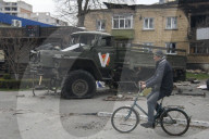NEWS - Ukraine-Krieg:  Zerstörte Gebäude in der Stadt Borodianka