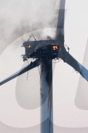 NEWS -  Eine Windturbine brennt in French Drove, Peterborough, UK