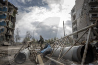 NEWS - Ukraine-Krieg: Zerstörte Stadtteile in Borodyanka