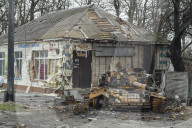Charred houses, cratered lawns and an epic clean-up on road to Chernihiv